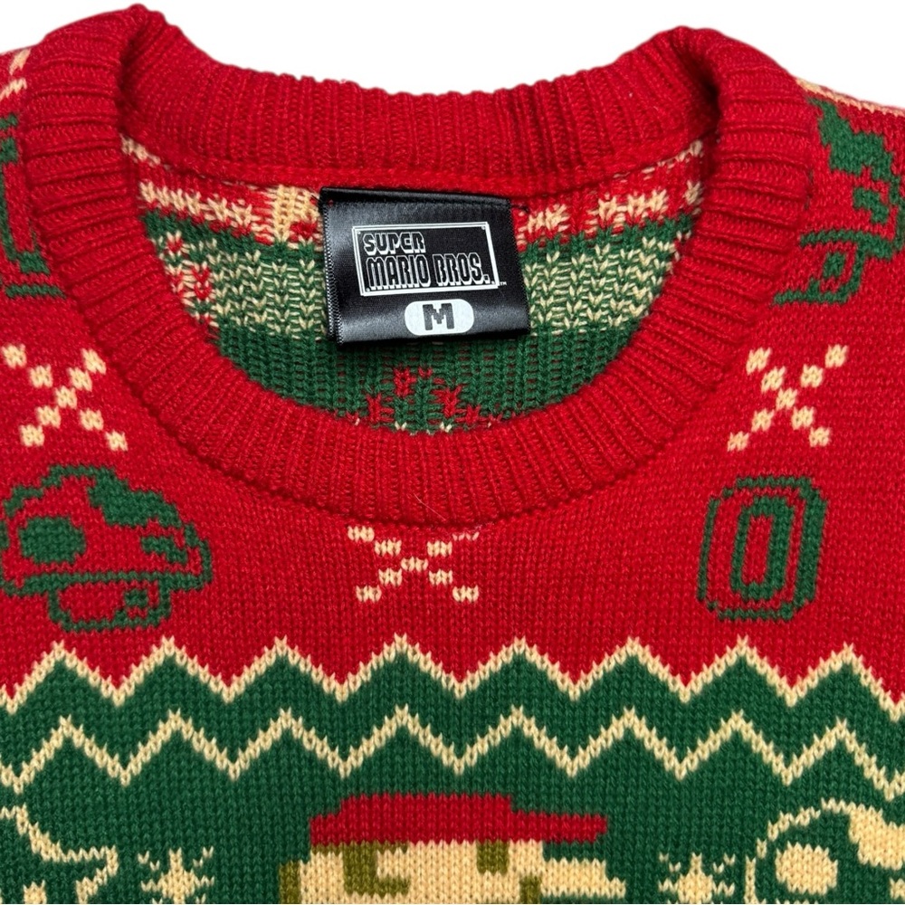 Super Mario Knit Christmas Sweater Size Medium - Picture 3 of 3
